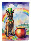 Belgian Malinois St Patrick's Day House Flag 28x40 Porch Sleeve Pole Decorative Outside Yard Banner Artwork Wall Hanging, Polyester