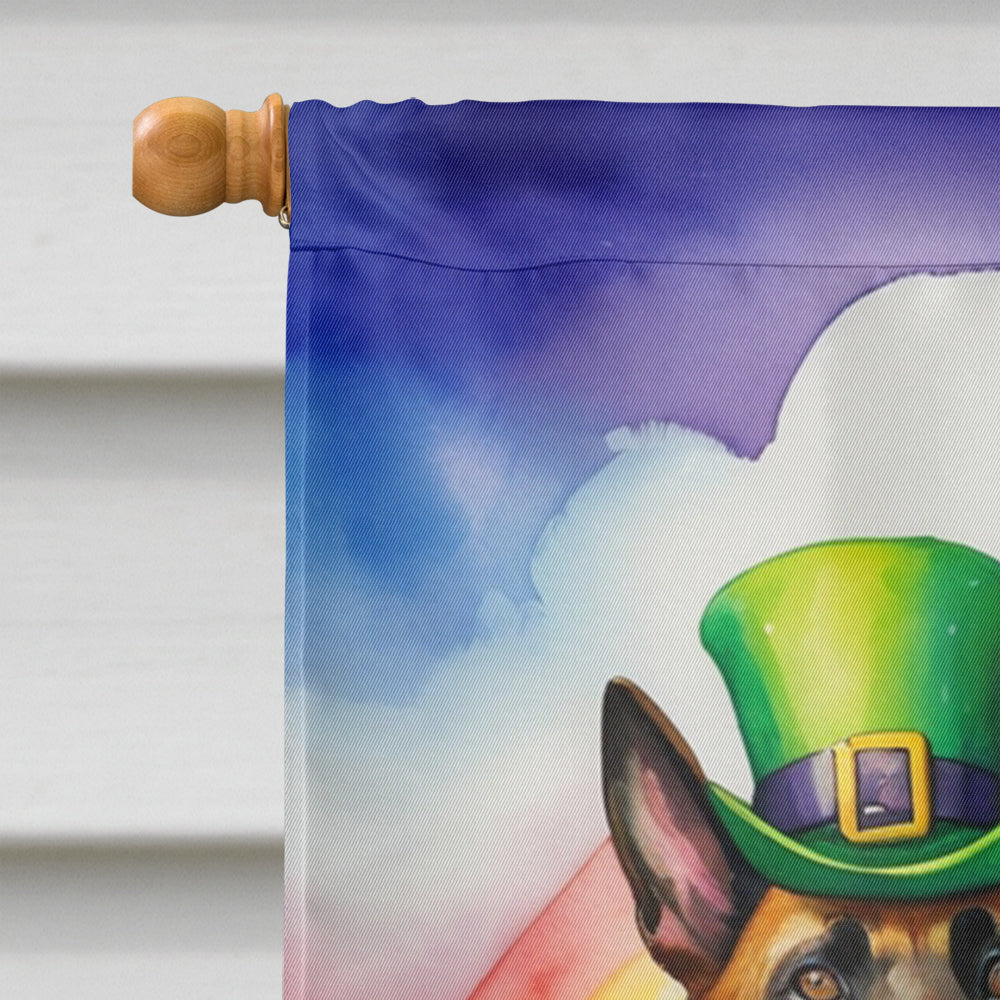 Belgian Malinois St Patrick's Day House Flag 28x40 Porch Sleeve Pole Decorative Outside Yard Banner Artwork Wall Hanging, Polyester