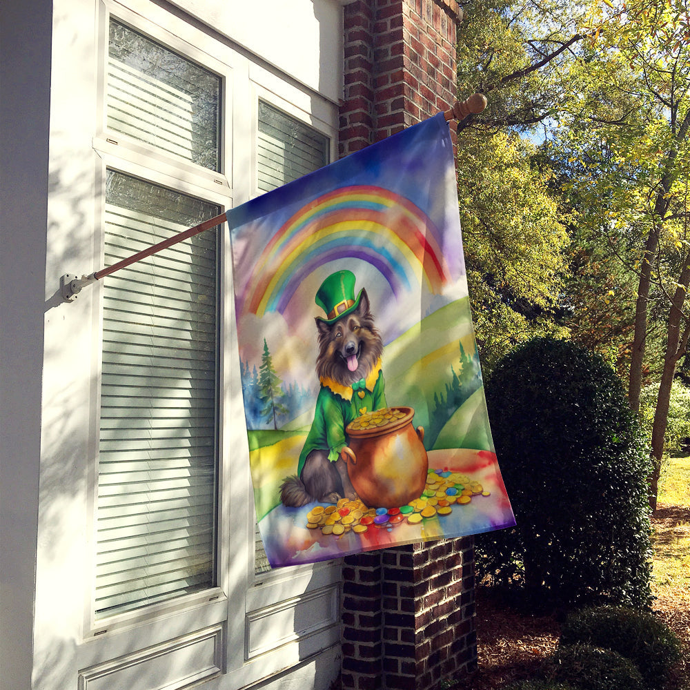 Belgian Tervuren St Patrick's Day House Flag 28x40 Porch Sleeve Pole Decorative Outside Yard Banner Artwork Wall Hanging, Polyester