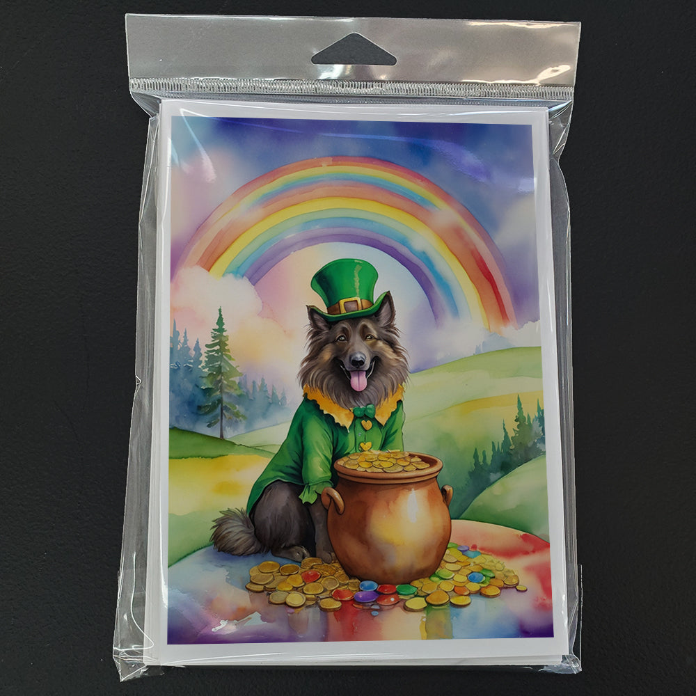 Belgian Tervuren St Patrick's Day Greeting Cards Pack of 8 Blank Cards with Envelopes Whimsical A7 Size 5x7