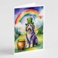 Bergamasco Sheepdog St Patrick's Day Greeting Cards Pack of 8 Blank Cards with Envelopes Whimsical A7 Size 5x7