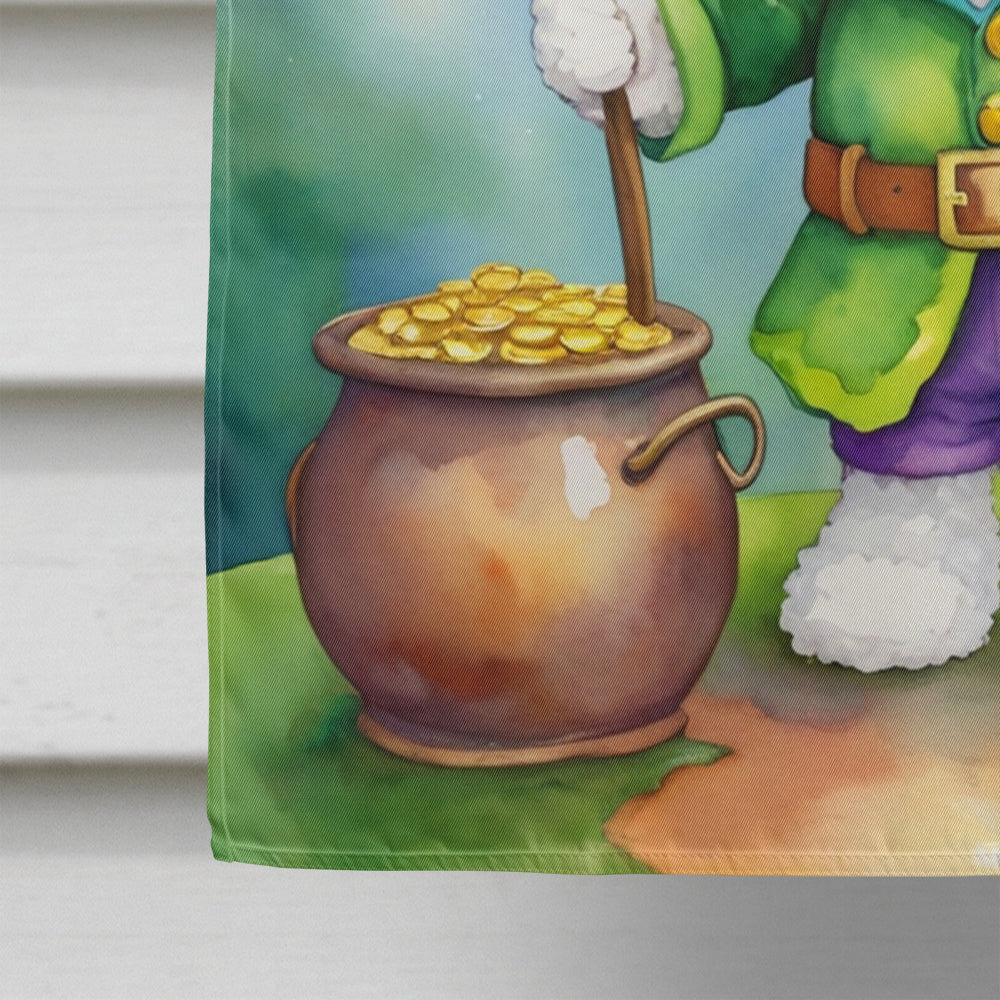 Bichon Frise St Patrick's Day House Flag 28x40 Porch Sleeve Pole Decorative Outside Yard Banner Artwork Wall Hanging, Polyester