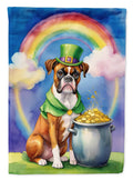 Boxer St Patrick's Day House Flag 28x40 Porch Sleeve Pole Decorative Outside Yard Banner Artwork Wall Hanging, Polyester