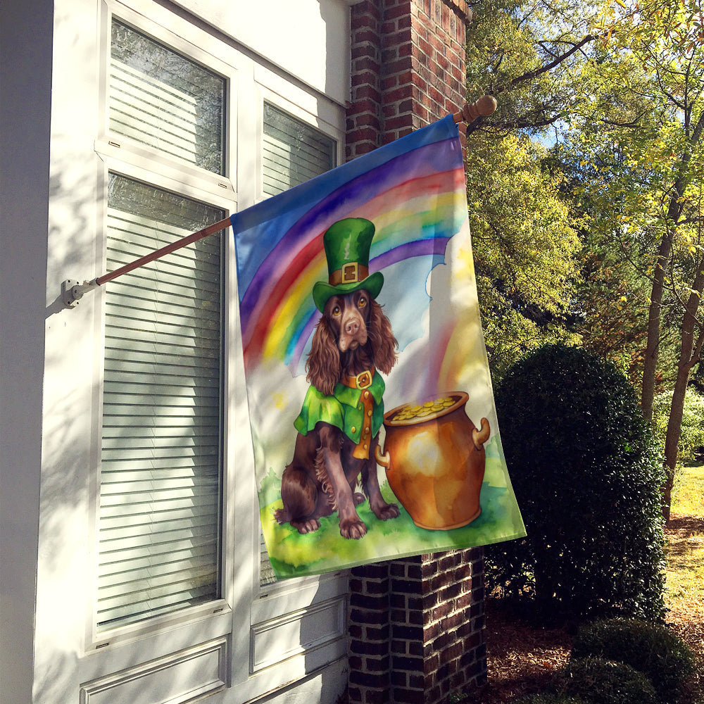 Boykin Spaniel St Patrick's Day House Flag 28x40 Porch Sleeve Pole Decorative Outside Yard Banner Artwork Wall Hanging, Polyester