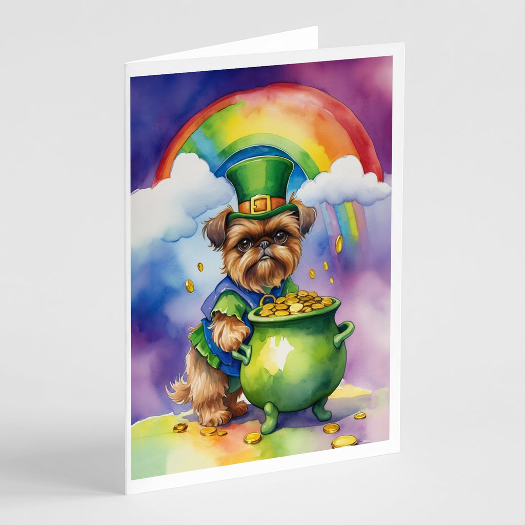 Brussels Griffon St Patrick's Day Greeting Cards Pack of 8 Blank Cards with Envelopes Whimsical A7 Size 5x7