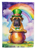 Bullmastiff St Patrick's Day House Flag 28x40 Porch Sleeve Pole Decorative Outside Yard Banner Artwork Wall Hanging, Polyester