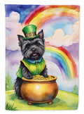 Cairn Terrier St Patrick's Day House Flag 28x40 Porch Sleeve Pole Decorative Outside Yard Banner Artwork Wall Hanging, Polyester