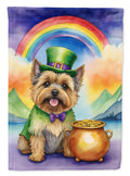 Cairn Terrier St Patrick's Day House Flag 28x40 Porch Sleeve Pole Decorative Outside Yard Banner Artwork Wall Hanging, Polyester