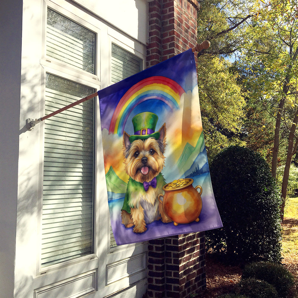 Cairn Terrier St Patrick's Day House Flag 28x40 Porch Sleeve Pole Decorative Outside Yard Banner Artwork Wall Hanging, Polyester