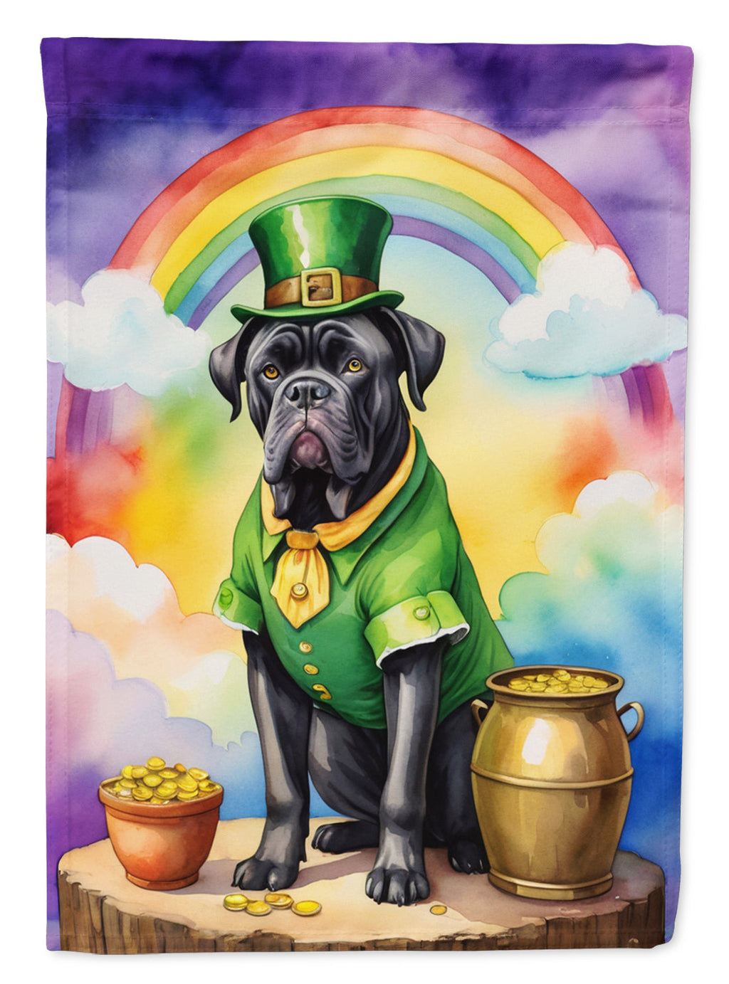 Cane Corso St Patrick's Day House Flag 28x40 Porch Sleeve Pole Decorative Outside Yard Banner Artwork Wall Hanging, Polyester