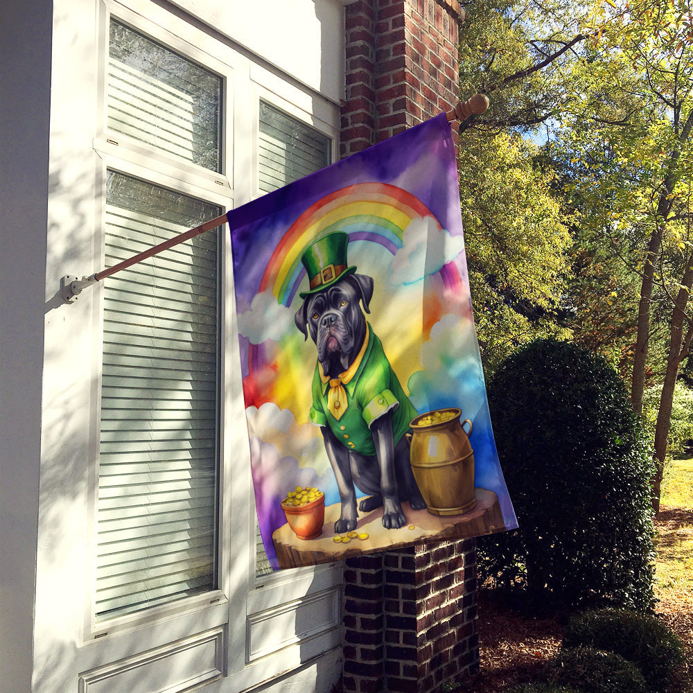 Cane Corso St Patrick's Day House Flag 28x40 Porch Sleeve Pole Decorative Outside Yard Banner Artwork Wall Hanging, Polyester