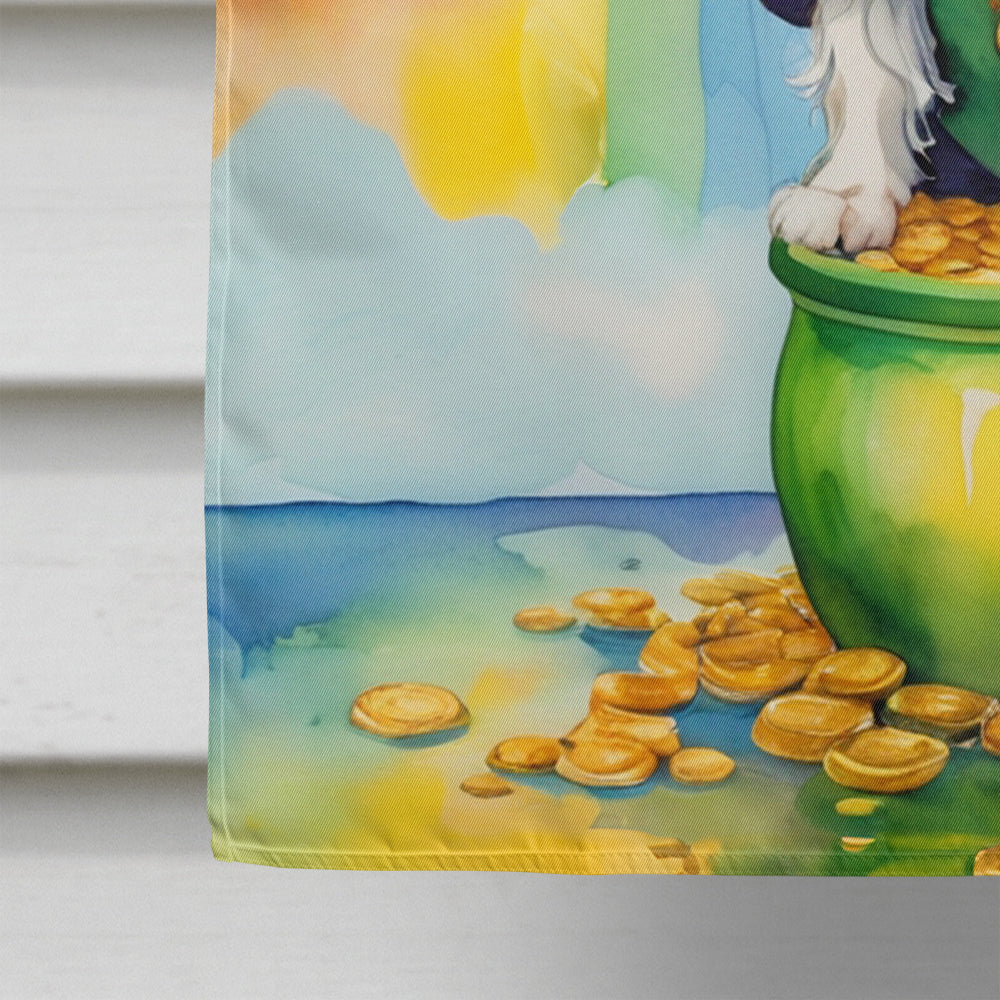Cavalier Spaniel St Patrick's Day House Flag 28x40 Porch Sleeve Pole Decorative Outside Yard Banner Artwork Wall Hanging, Polyester
