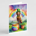 Chesapeake Bay Retriever St Patrick's Day Greeting Cards Pack of 8 Blank Cards with Envelopes Whimsical A7 Size 5x7