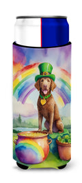 Chesapeake Bay Retriever St Patrick's Day Slim Can Hugger , Insulated Foam Hugger for 12 oz Slim Cans, Beer Bottles & Water Bottles, Printed in USA