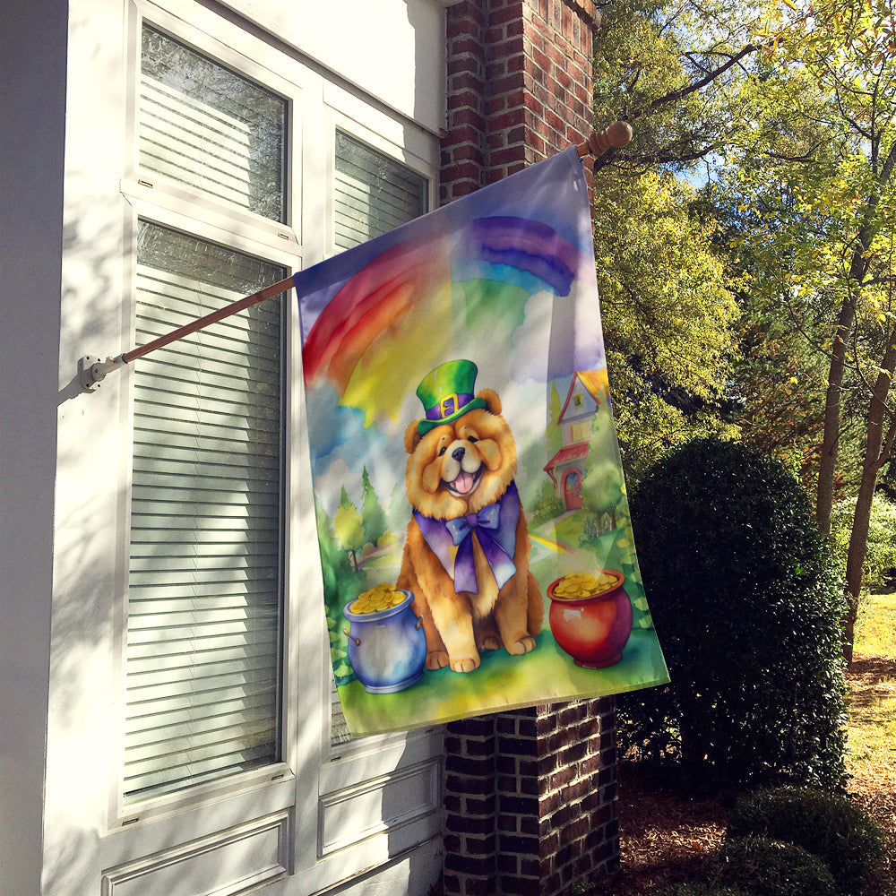 Chow Chow St Patrick's Day House Flag 28x40 Porch Sleeve Pole Decorative Outside Yard Banner Artwork Wall Hanging, Polyester