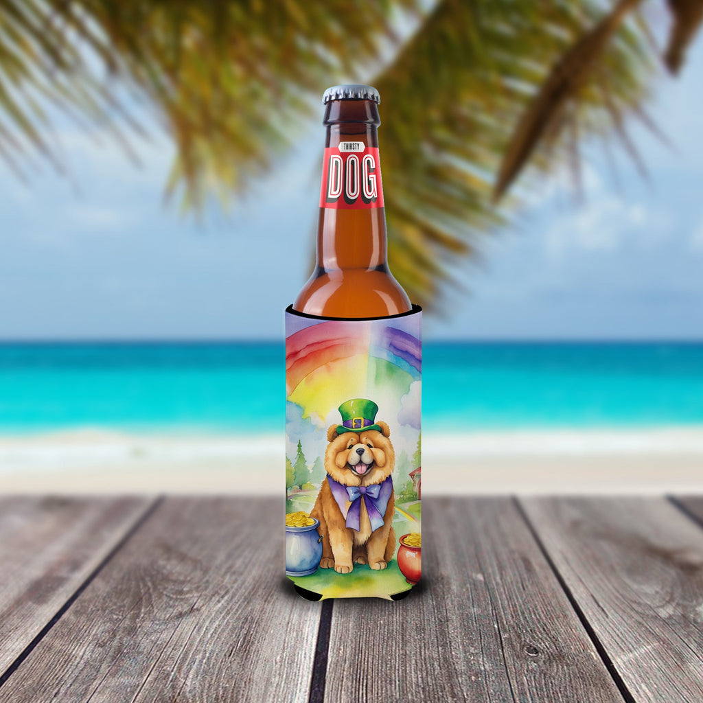Chow Chow St Patrick's Day Slim Can Hugger , Insulated Foam Hugger for 12 oz Slim Cans, Beer Bottles & Water Bottles, Printed in USA