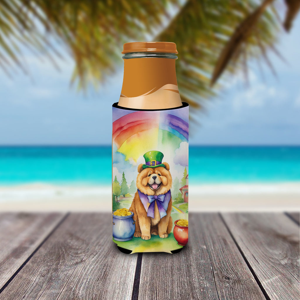 Chow Chow St Patrick's Day Slim Can Hugger , Insulated Foam Hugger for 12 oz Slim Cans, Beer Bottles & Water Bottles, Printed in USA