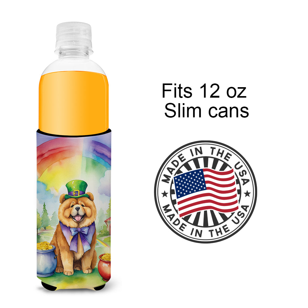 Chow Chow St Patrick's Day Slim Can Hugger , Insulated Foam Hugger for 12 oz Slim Cans, Beer Bottles & Water Bottles, Printed in USA