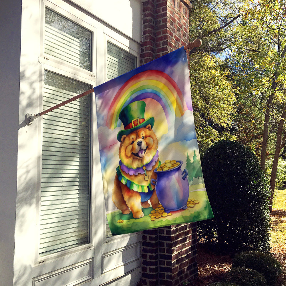 Chow Chow St Patrick's Day House Flag 28x40 Porch Sleeve Pole Decorative Outside Yard Banner Artwork Wall Hanging, Polyester
