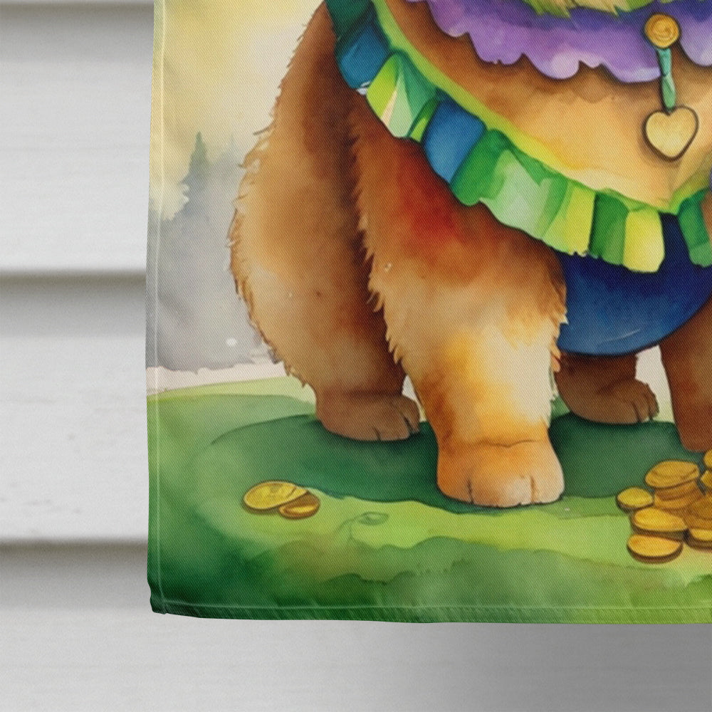 Chow Chow St Patrick's Day House Flag 28x40 Porch Sleeve Pole Decorative Outside Yard Banner Artwork Wall Hanging, Polyester