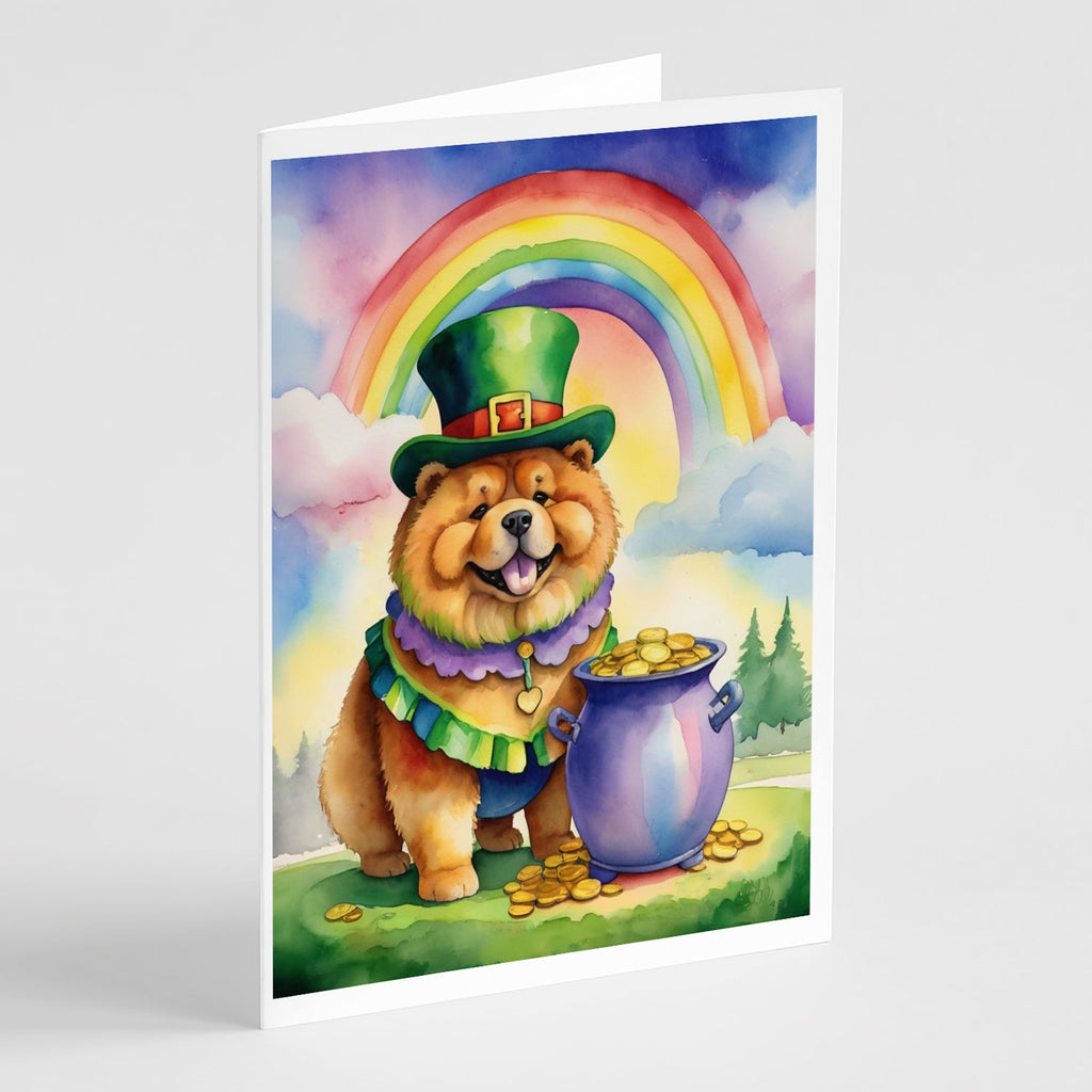 Chow Chow St Patrick's Day Greeting Cards Pack of 8 Blank Cards with Envelopes Whimsical A7 Size 5x7