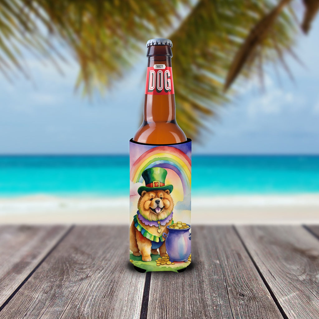 Chow Chow St Patrick's Day Slim Can Hugger , Insulated Foam Hugger for 12 oz Slim Cans, Beer Bottles & Water Bottles, Printed in USA