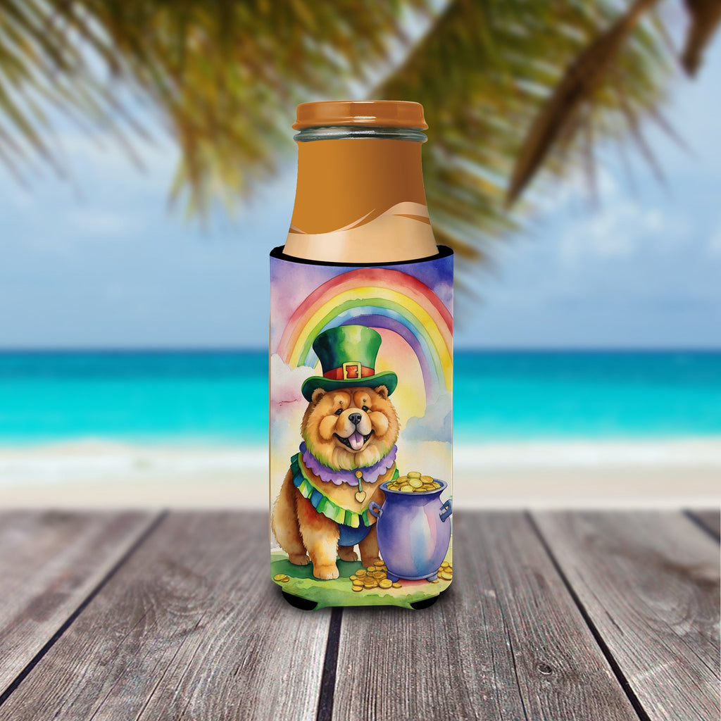Chow Chow St Patrick's Day Slim Can Hugger , Insulated Foam Hugger for 12 oz Slim Cans, Beer Bottles & Water Bottles, Printed in USA