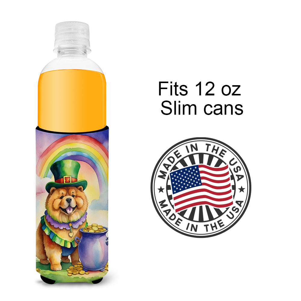 Chow Chow St Patrick's Day Slim Can Hugger , Insulated Foam Hugger for 12 oz Slim Cans, Beer Bottles & Water Bottles, Printed in USA