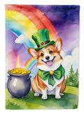 Corgi St Patrick's Day House Flag 28x40 Porch Sleeve Pole Decorative Outside Yard Banner Artwork Wall Hanging, Polyester