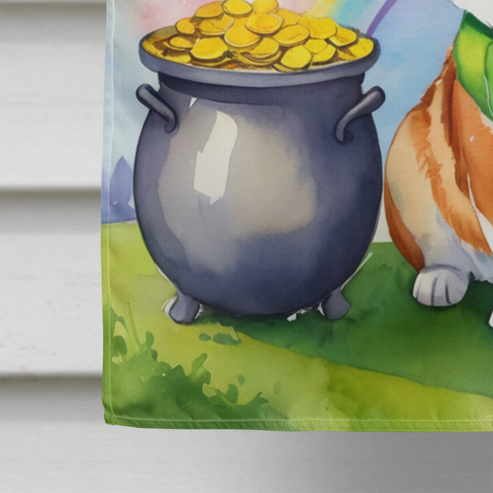 Corgi St Patrick's Day House Flag 28x40 Porch Sleeve Pole Decorative Outside Yard Banner Artwork Wall Hanging, Polyester