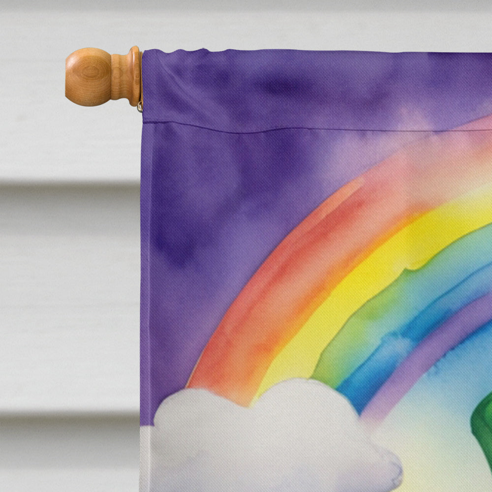 Coton de Tulear St Patrick's Day House Flag 28x40 Porch Sleeve Pole Decorative Outside Yard Banner Artwork Wall Hanging, Polyester