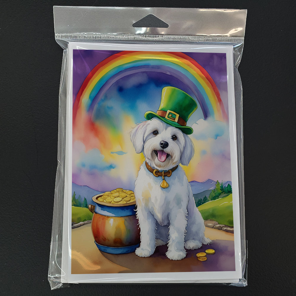 Coton de Tulear St Patrick's Day Greeting Cards Pack of 8 Blank Cards with Envelopes Whimsical A7 Size 5x7