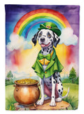 Dalmatian St Patrick's Day House Flag 28x40 Porch Sleeve Pole Decorative Outside Yard Banner Artwork Wall Hanging, Polyester