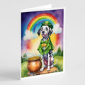 Dalmatian St Patrick's Day Greeting Cards Pack of 8 Blank Cards with Envelopes Whimsical A7 Size 5x7