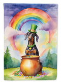 Doberman Pinscher St Patrick's Day House Flag 28x40 Porch Sleeve Pole Decorative Outside Yard Banner Artwork Wall Hanging, Polyester