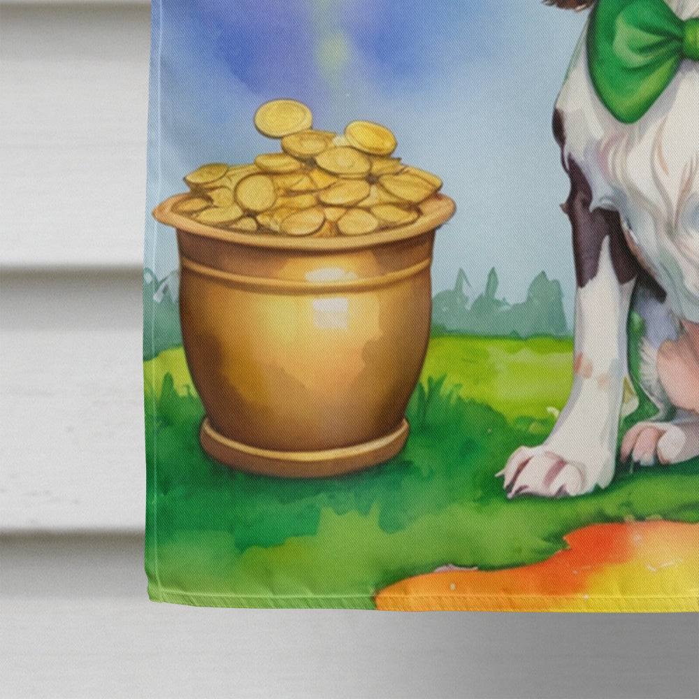 English Springer Spaniel St Patrick's Day House Flag 28x40 Porch Sleeve Pole Decorative Outside Yard Banner Artwork Wall Hanging, Polyester