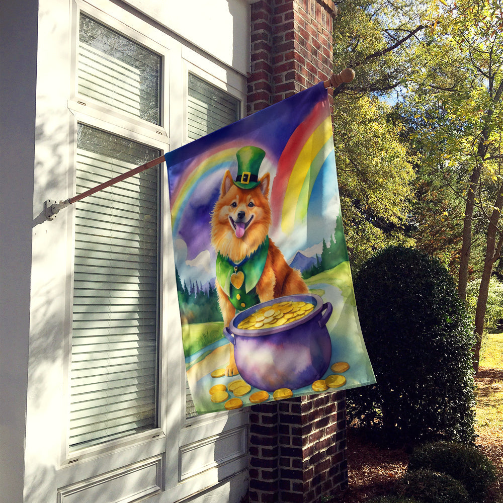 Finnish Spitz St Patrick's Day House Flag 28x40 Porch Sleeve Pole Decorative Outside Yard Banner Artwork Wall Hanging, Polyester