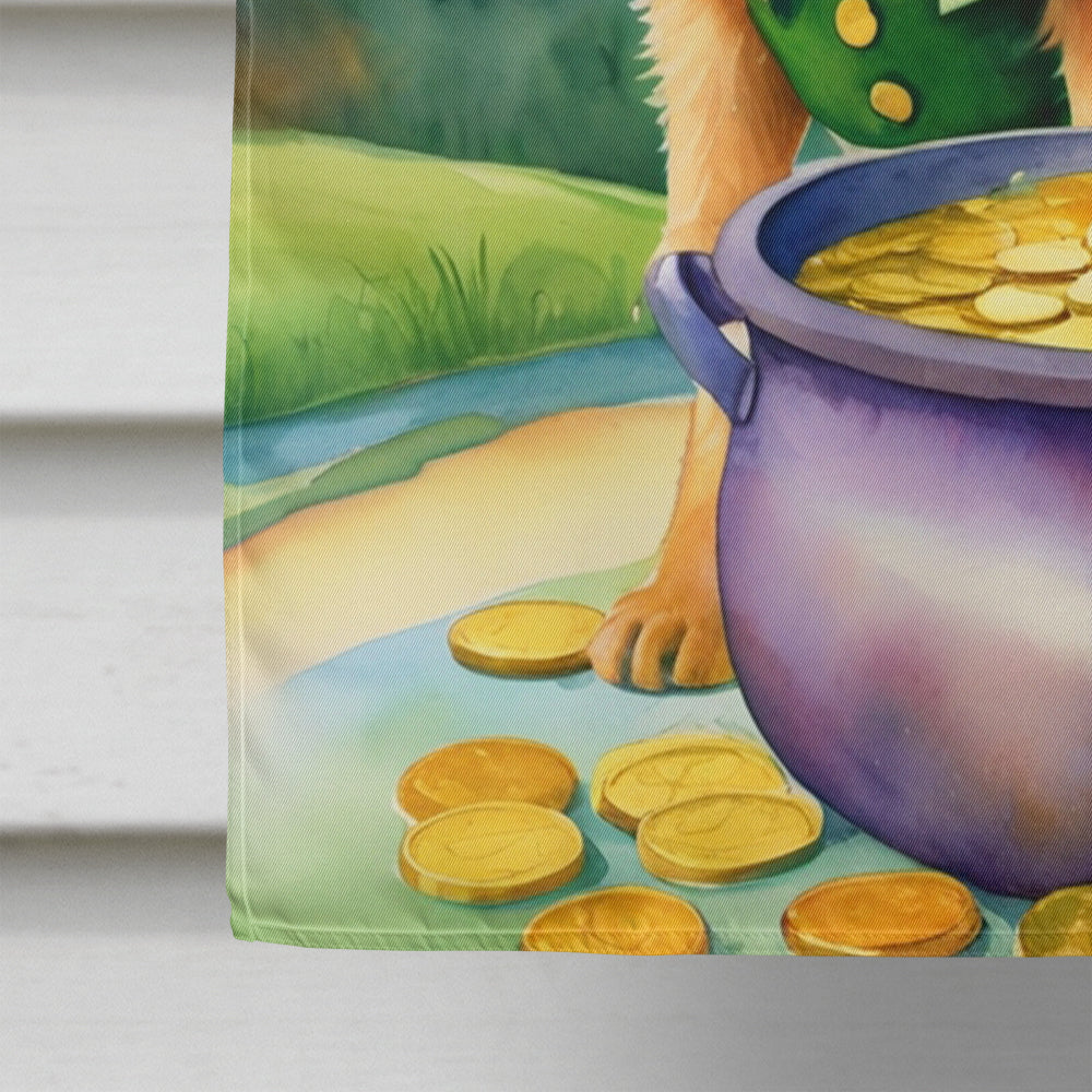 Finnish Spitz St Patrick's Day House Flag 28x40 Porch Sleeve Pole Decorative Outside Yard Banner Artwork Wall Hanging, Polyester