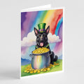 German Shepherd St Patrick's Day Greeting Cards Pack of 8 Blank Cards with Envelopes Whimsical A7 Size 5x7