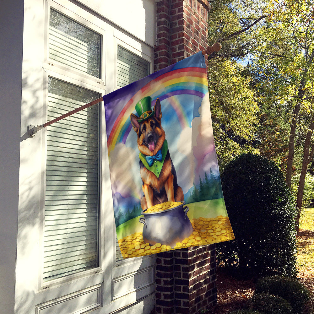 German Shepherd St Patrick's Day House Flag 28x40 Porch Sleeve Pole Decorative Outside Yard Banner Artwork Wall Hanging, Polyester