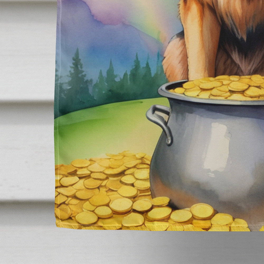 German Shepherd St Patrick's Day House Flag 28x40 Porch Sleeve Pole Decorative Outside Yard Banner Artwork Wall Hanging, Polyester