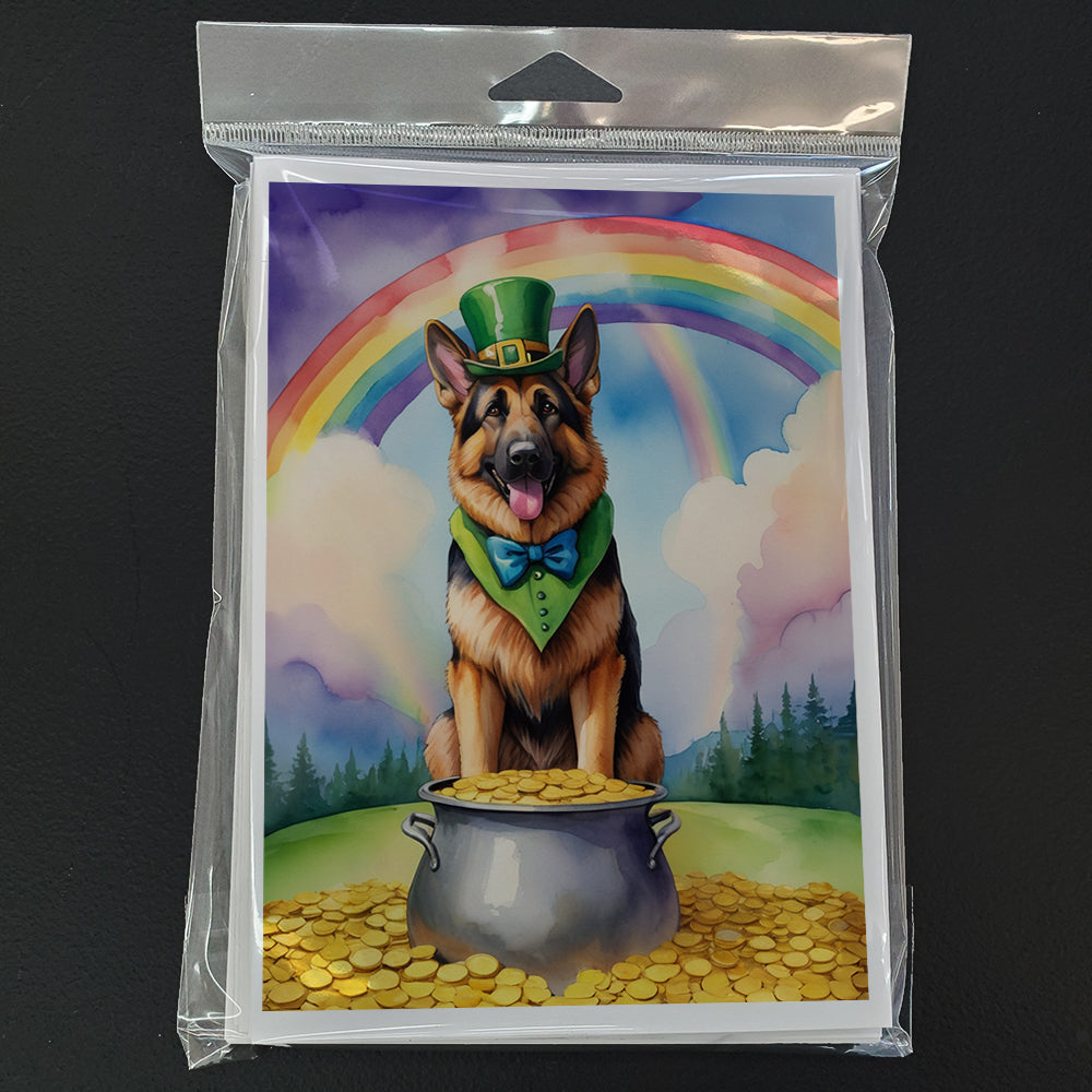 German Shepherd St Patrick's Day Greeting Cards Pack of 8 Blank Cards with Envelopes Whimsical A7 Size 5x7