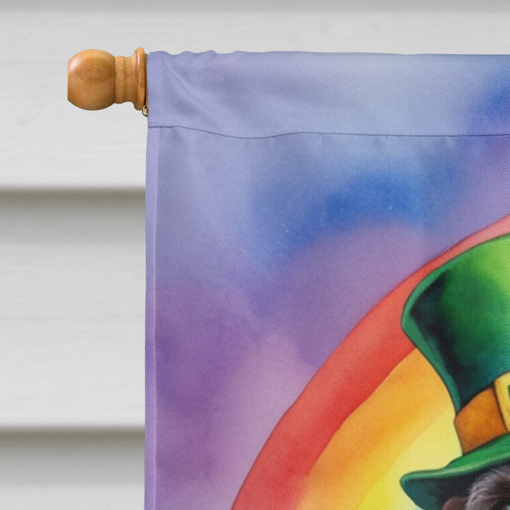 German Wirehaired Pointer St Patrick's Day House Flag 28x40 Porch Sleeve Pole Decorative Outside Yard Banner Artwork Wall Hanging, Polyester
