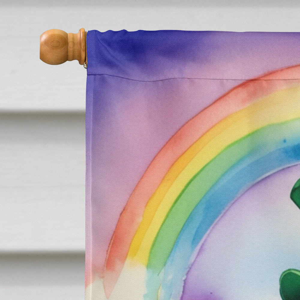 Golden Retriever St Patrick's Day House Flag 28x40 Porch Sleeve Pole Decorative Outside Yard Banner Artwork Wall Hanging, Polyester