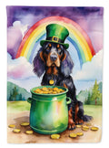 Gordon Setter St Patrick's Day House Flag 28x40 Porch Sleeve Pole Decorative Outside Yard Banner Artwork Wall Hanging, Polyester