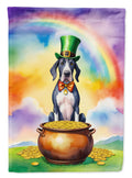 Great Dane St Patrick's Day House Flag 28x40 Porch Sleeve Pole Decorative Outside Yard Banner Artwork Wall Hanging, Polyester