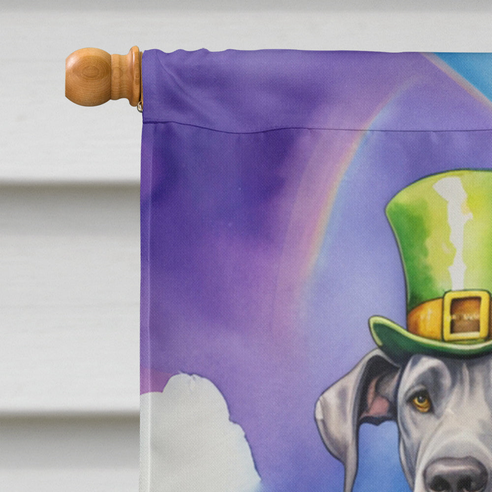 Great Dane St Patrick's Day House Flag 28x40 Porch Sleeve Pole Decorative Outside Yard Banner Artwork Wall Hanging, Polyester