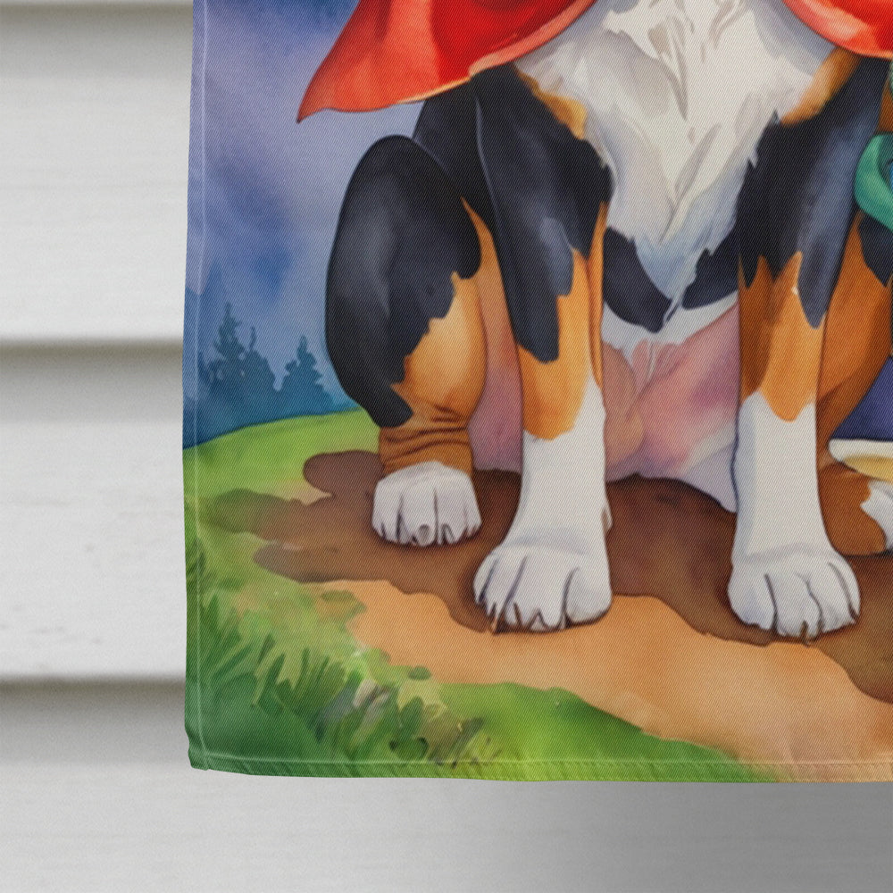 Greater Swiss Mountain Dog St Patrick's Day House Flag 28x40 Porch Sleeve Pole Decorative Outside Yard Banner Artwork Wall Hanging, Polyester