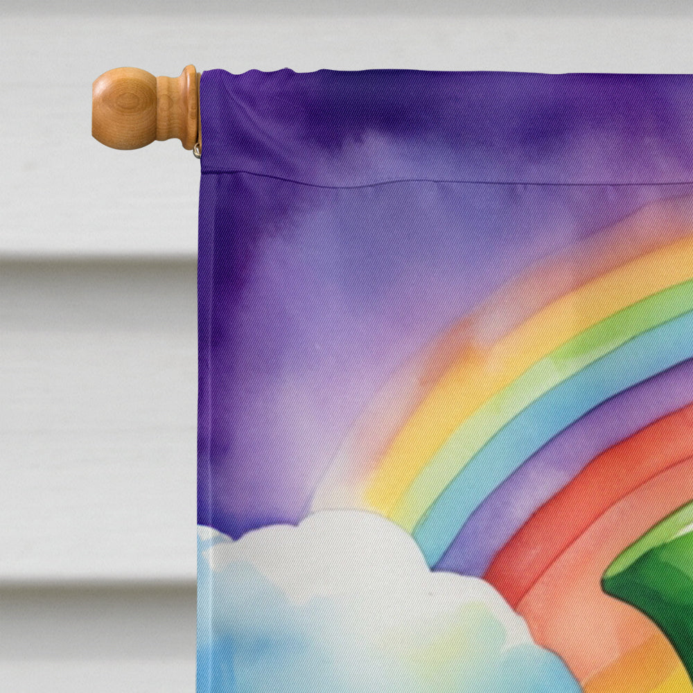 Greyhound St Patrick's Day House Flag 28x40 Porch Sleeve Pole Decorative Outside Yard Banner Artwork Wall Hanging, Polyester