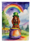 Irish Setter St Patrick's Day House Flag 28x40 Porch Sleeve Pole Decorative Outside Yard Banner Artwork Wall Hanging, Polyester